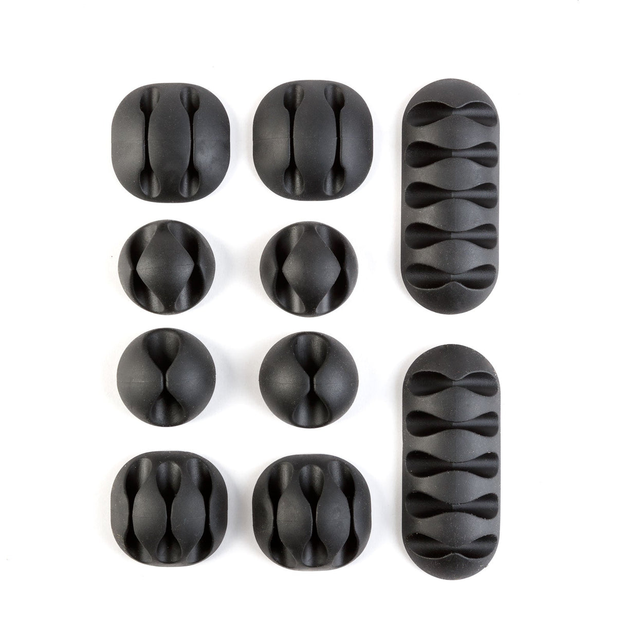 Kabel-Organizer Set, 10-teilig – selbstklebend, schwarz