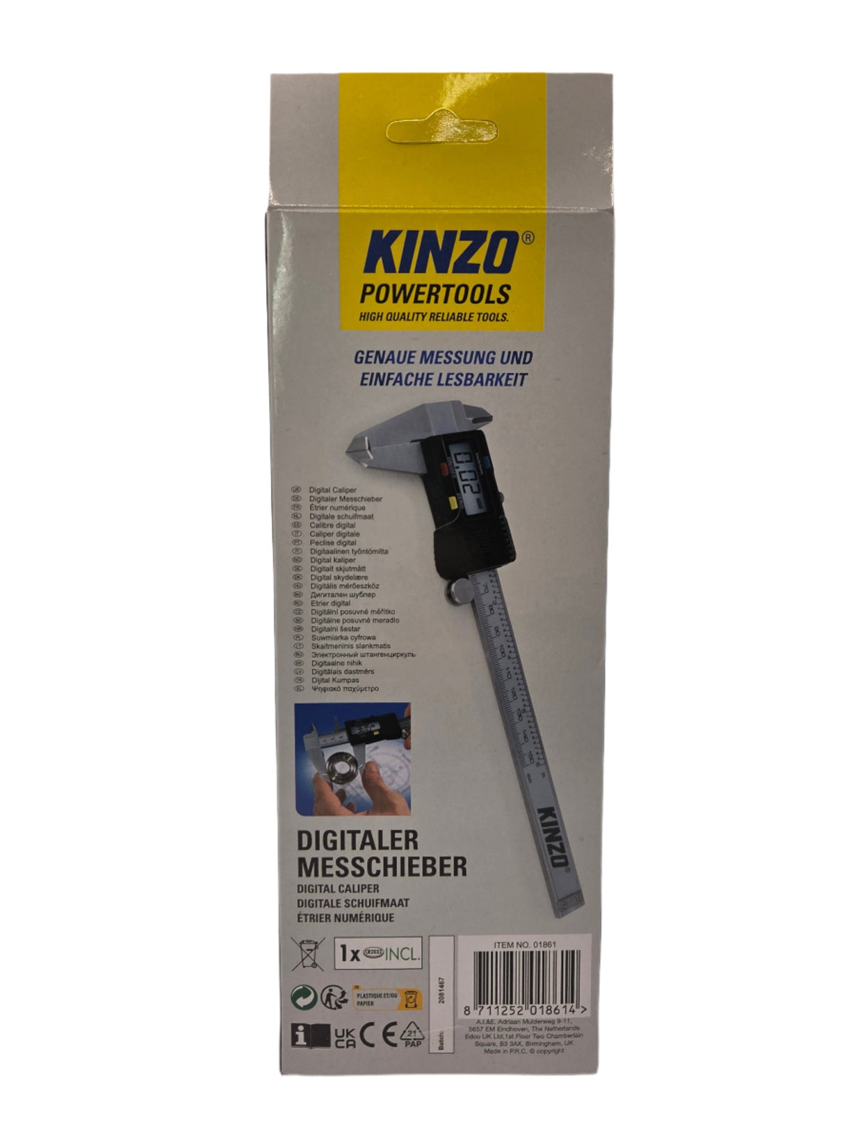 Calibrador Digital Kinzo de Acero Inoxidable con Estuche