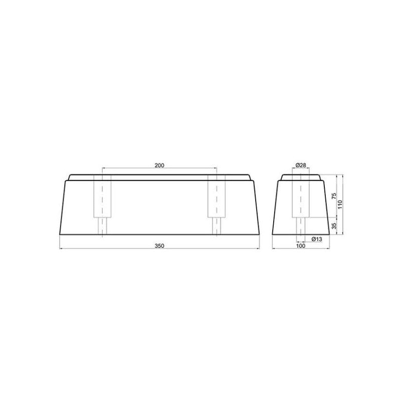 Tope trasero de goma para camiones y remolques