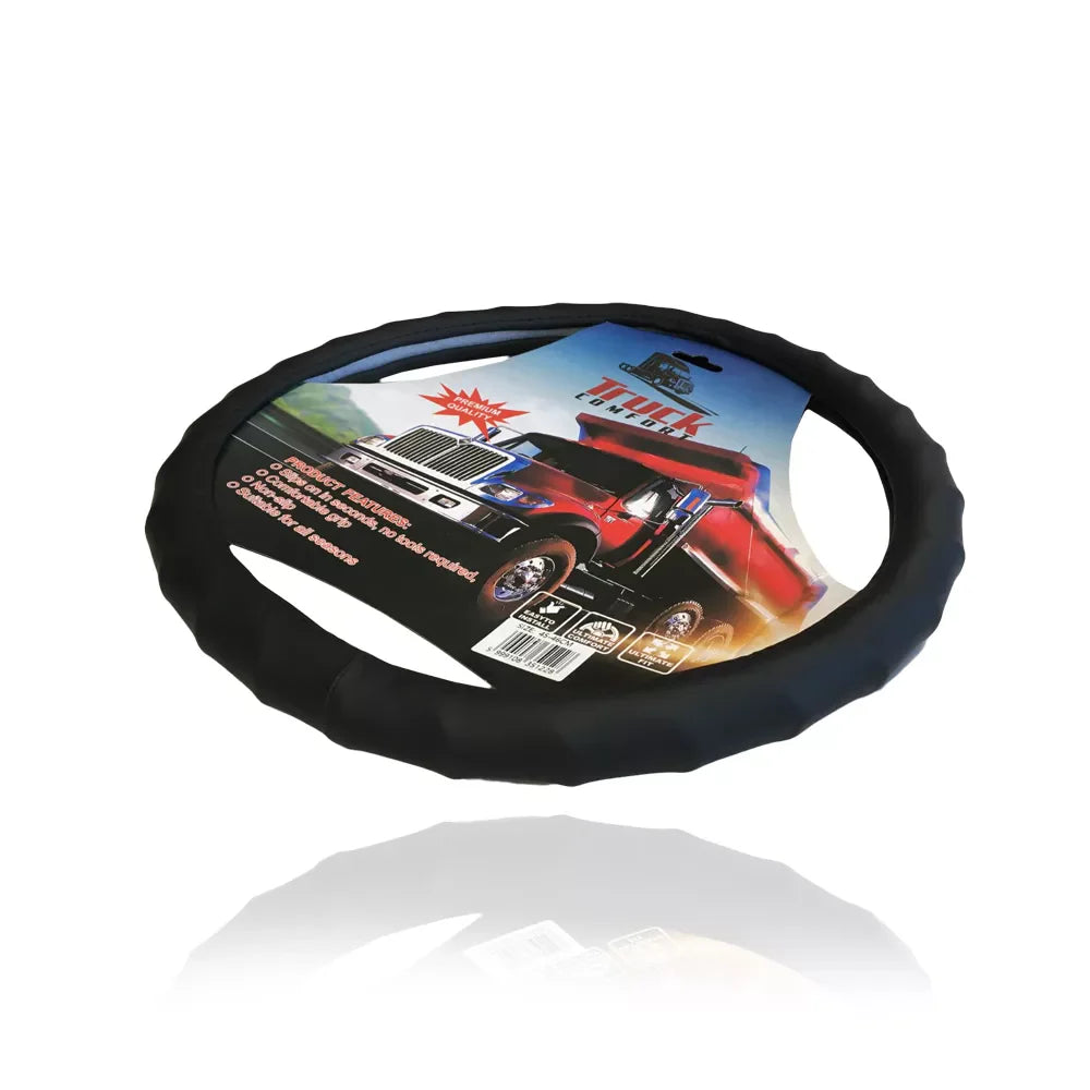 Patterned Leather-Effect Steering Wheel Cover