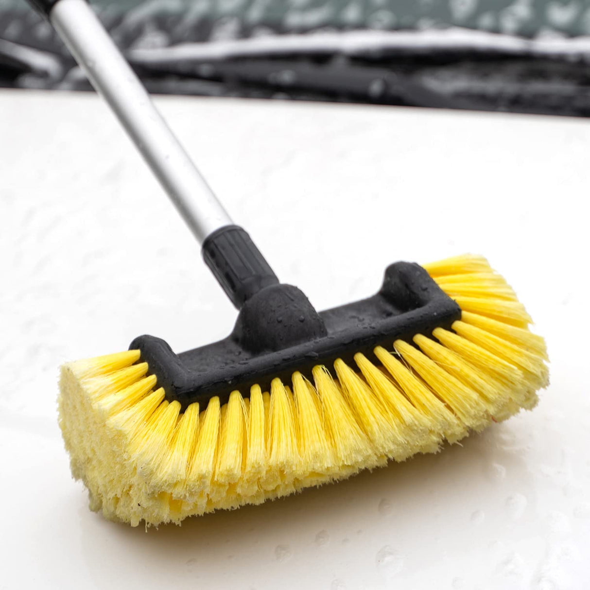 Cabezal de cepillo de lavado con cerdas laterales para mangos telescópicos de 180-250 cm