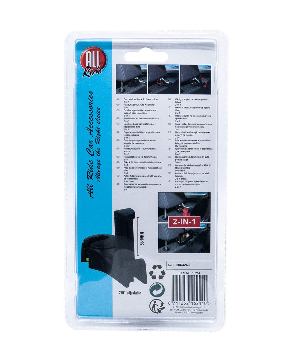 Soporte y gancho 2 en 1 para reposacabezas de coche