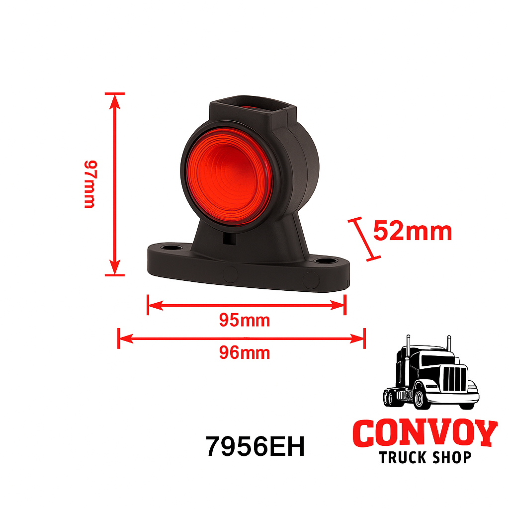 Feu de position latéral LED Omega à microprismes – 3 fonctions