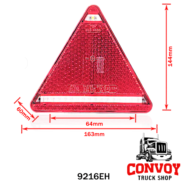 Luz trasera LED triangular 4 funciones para remolque - Izquierda