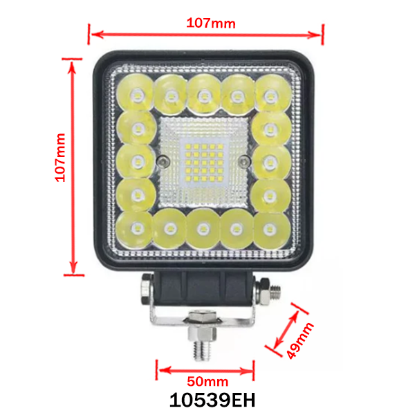 Luz de Trabalho LED Quadrada com Iluminação Combinada 12/24V