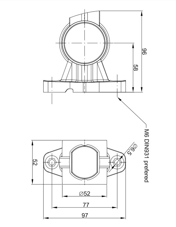 Feu de position latéral LED Omega à microprismes – 3 fonctions