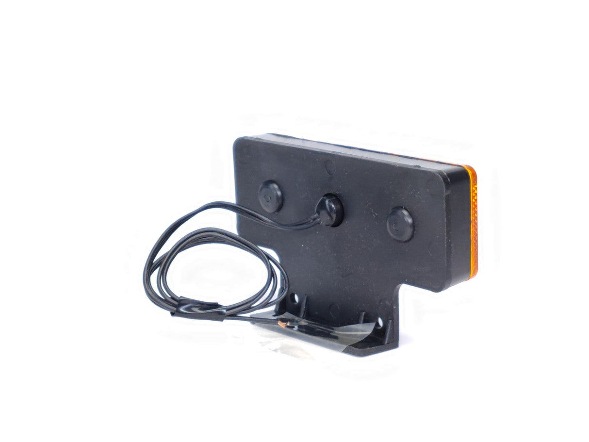 LED-Positionsleuchte mit gelber Prismenoptik und Halterung, 24V, IP67