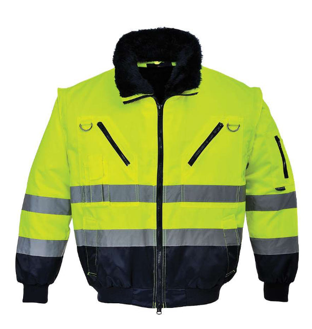 Chaqueta piloto alta visibilidad 3 en 1 amarillo-negro