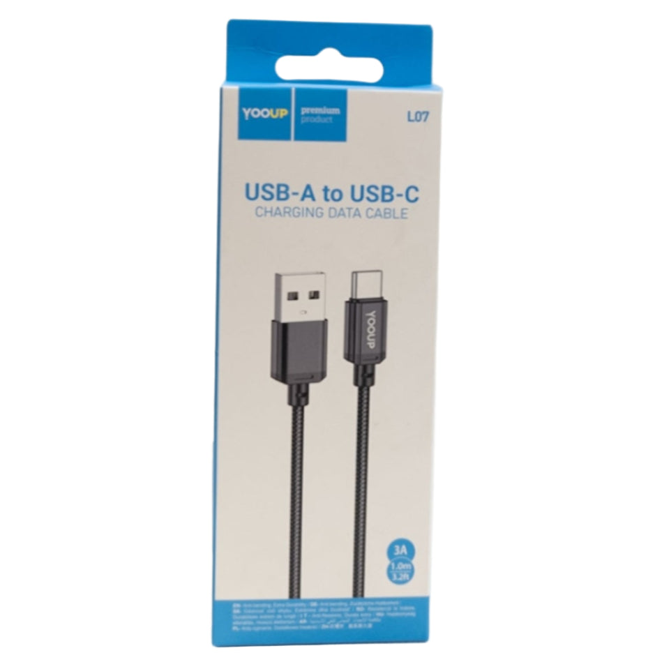 Yooup USB-A auf USB-C Ladekabel 1m – Schwarz