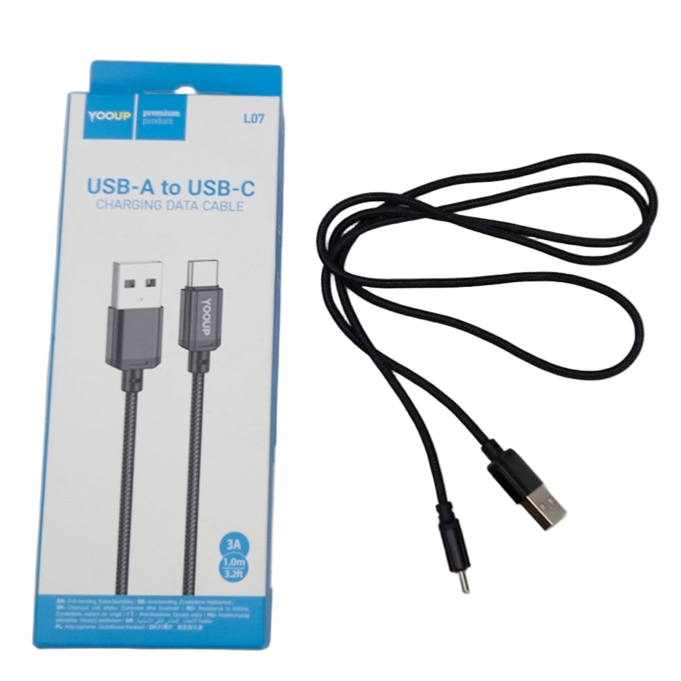 Yooup USB-A auf USB-C Ladekabel 1m – Schwarz