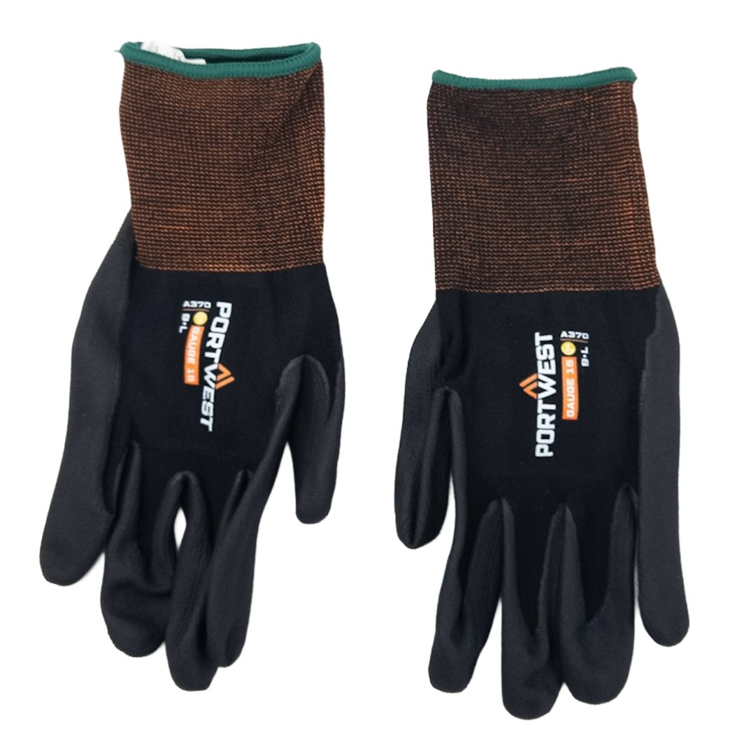 Gants de travail Portwest micro-mousse nitrile – Taille L