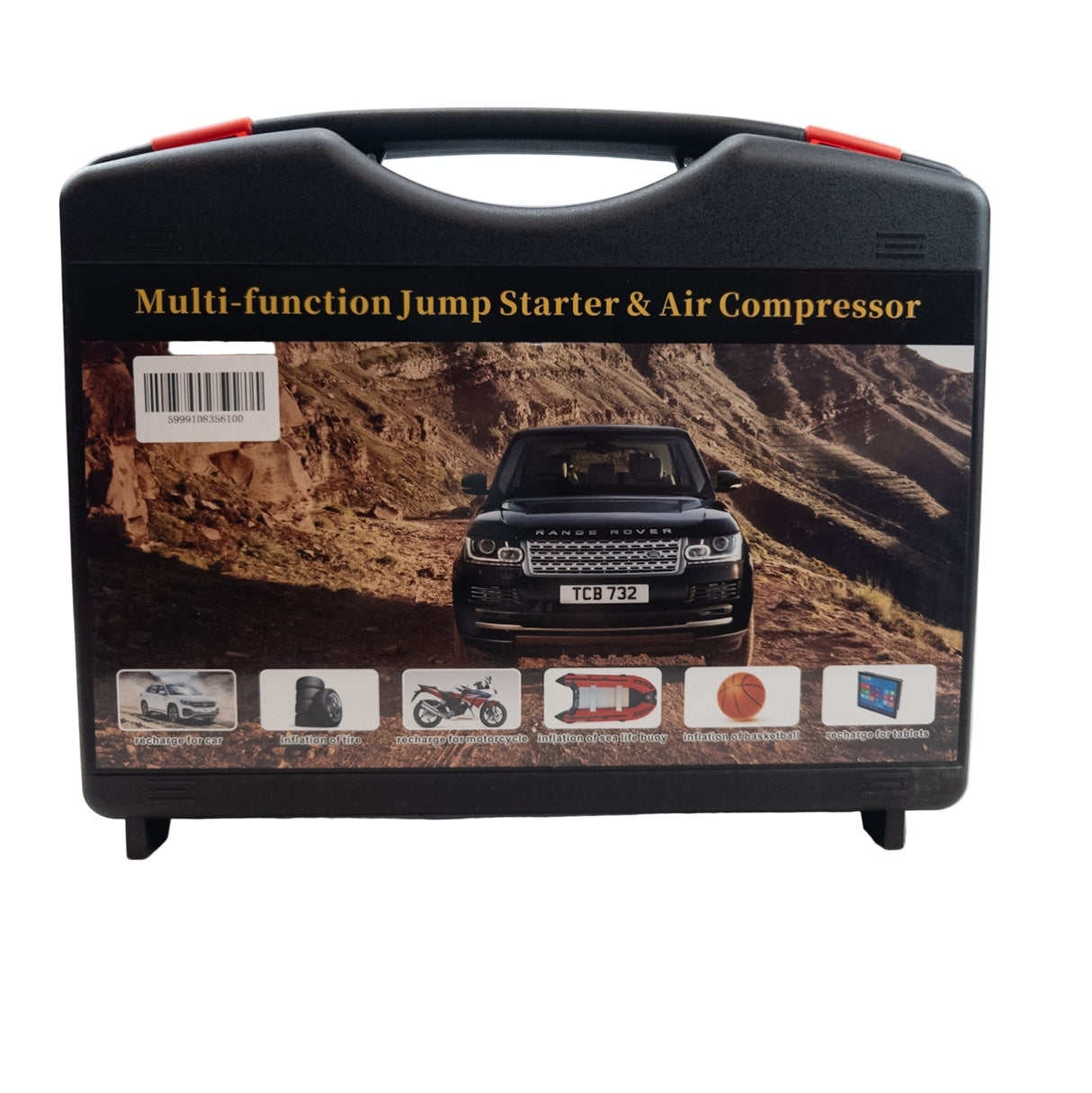 Kit multifunción de arranque para batería de coche 12V con compresor y linterna LED