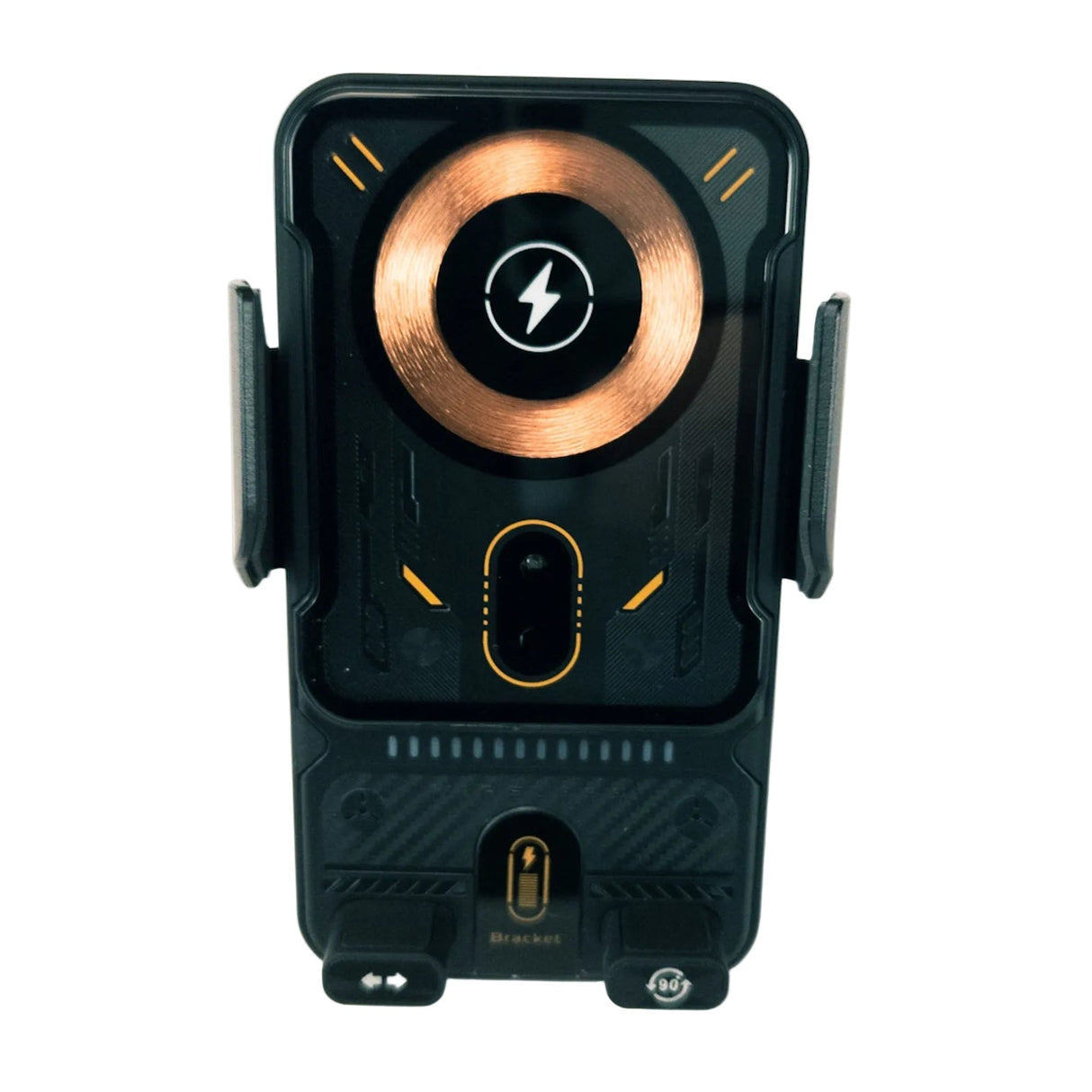 Suporte Veicular para Telemóvel com Carregamento Sem Fios Qi e Fixação na Grelha de Ventilação – Rotação 90°