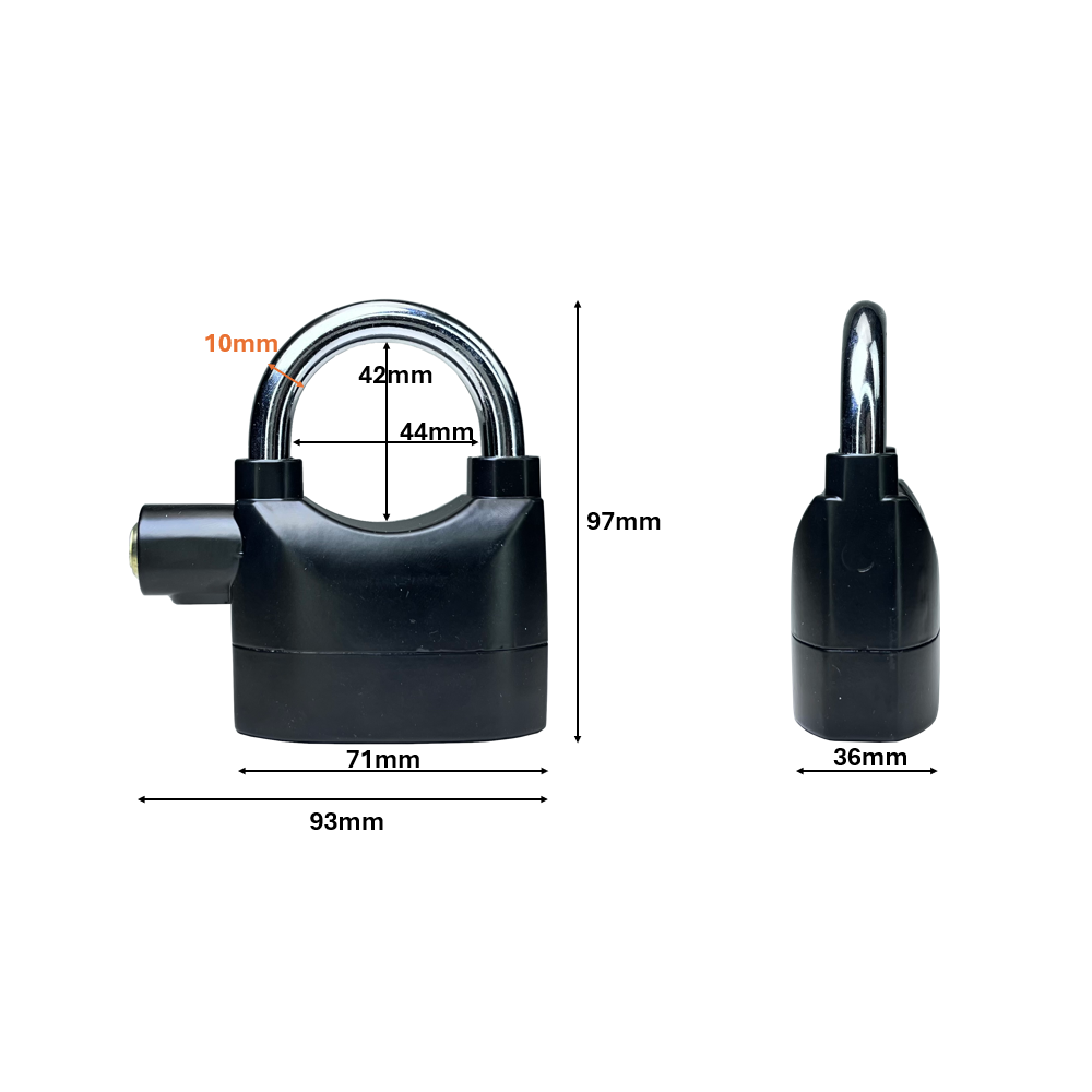 Sicherheits-Vorhängeschloss mit Alarmfunktion – 110 dB Abschreckung