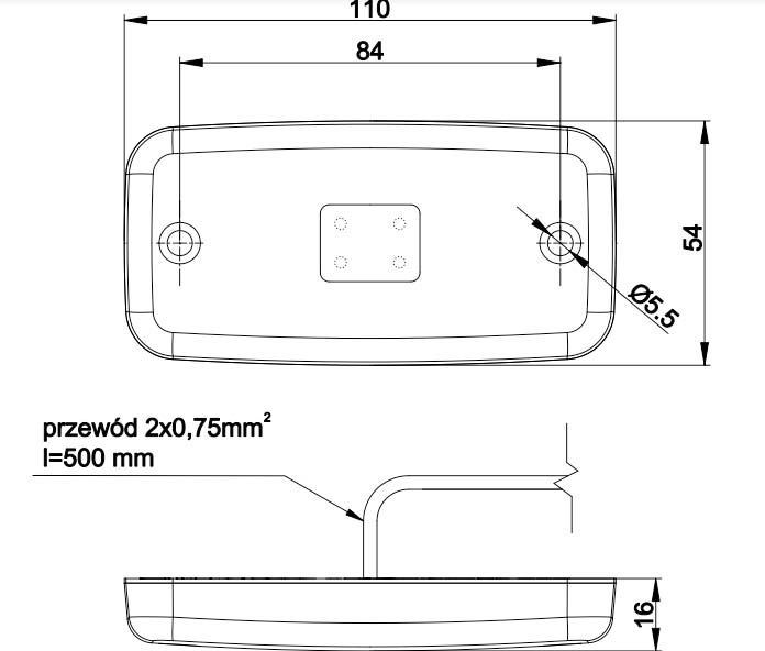 Lampada di posizione LED grande