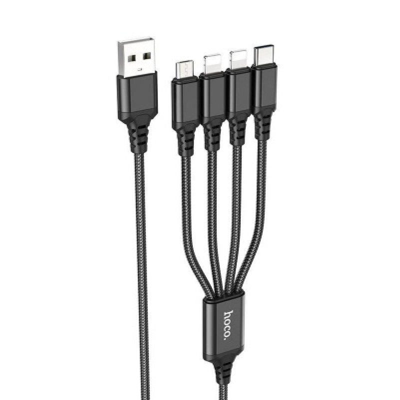 Cabo USB 4 em 1 Hoco X76 – 1m, Preto