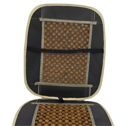 Capa de Assento com Esferas de Madeira Bege