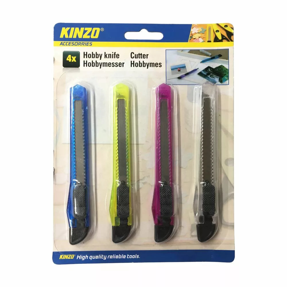 Set de 4 Cúteres Pequeños KINZO con Cuchillas Segmentadas
