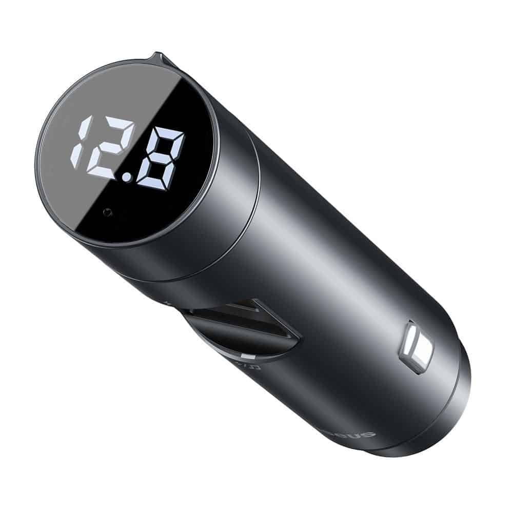 Caricabatterie da auto con trasmettitore FM Bluetooth Baseus Energy Column - Argento