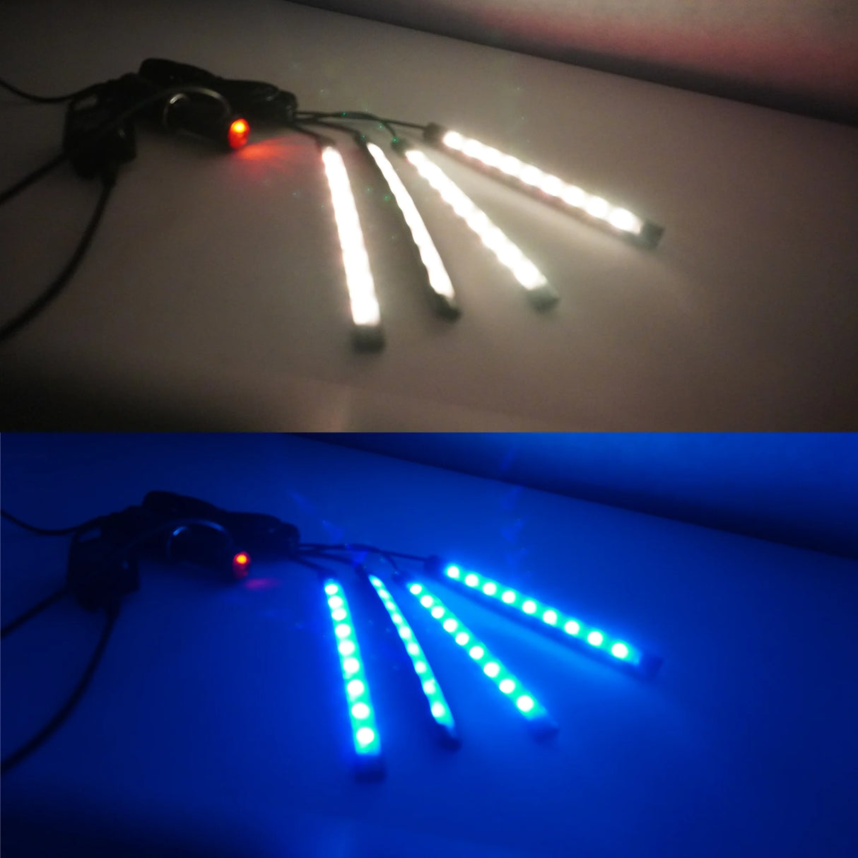 Fita LED com Controle Remoto para Interior de Veículos – 12V – 4x9 LEDs