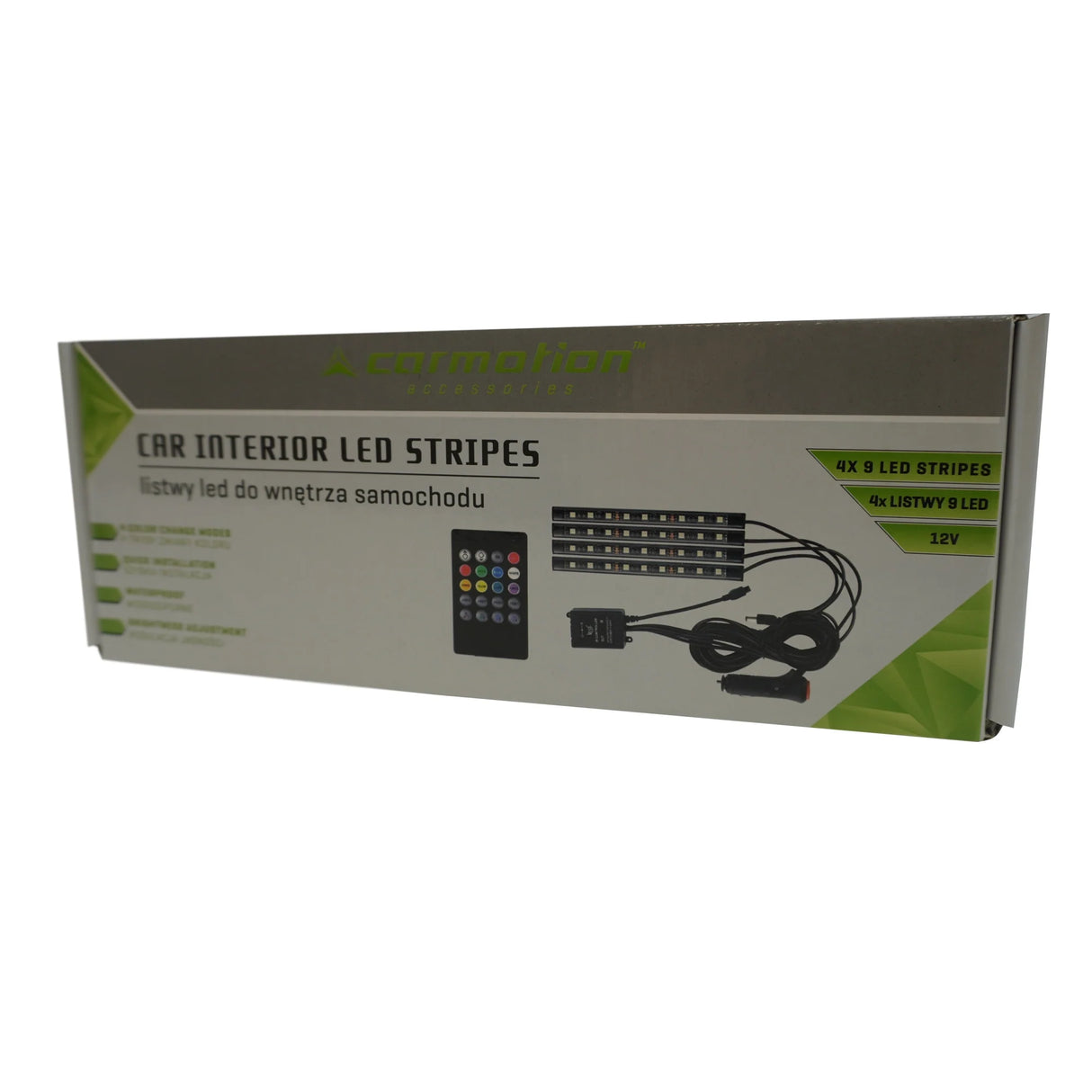 Fita LED com Controle Remoto para Interior de Veículos – 12V – 4x9 LEDs