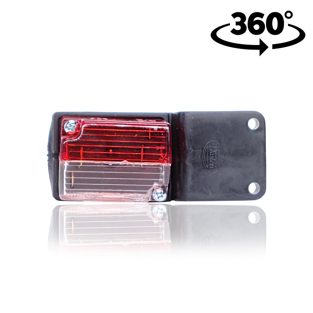 Lampada Segnaletica a Cubo Rosso-Bianco con Base in Gomma