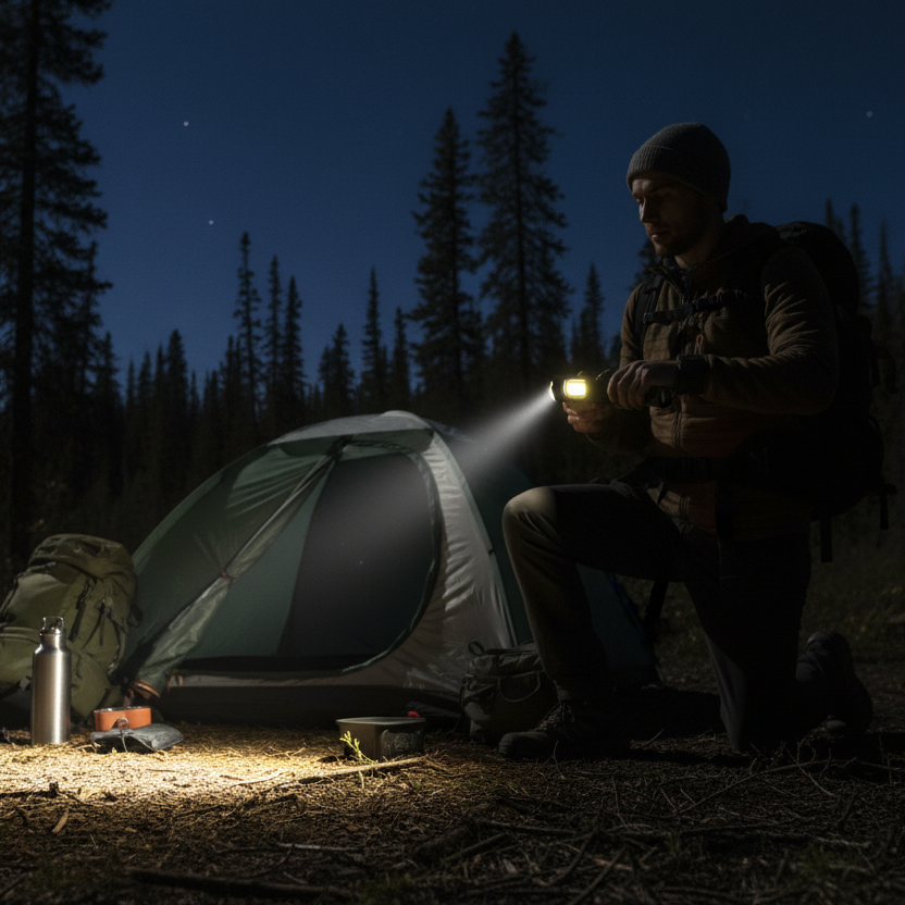 Torcia LED ricaricabile con fissaggio magnetico – 450mAh