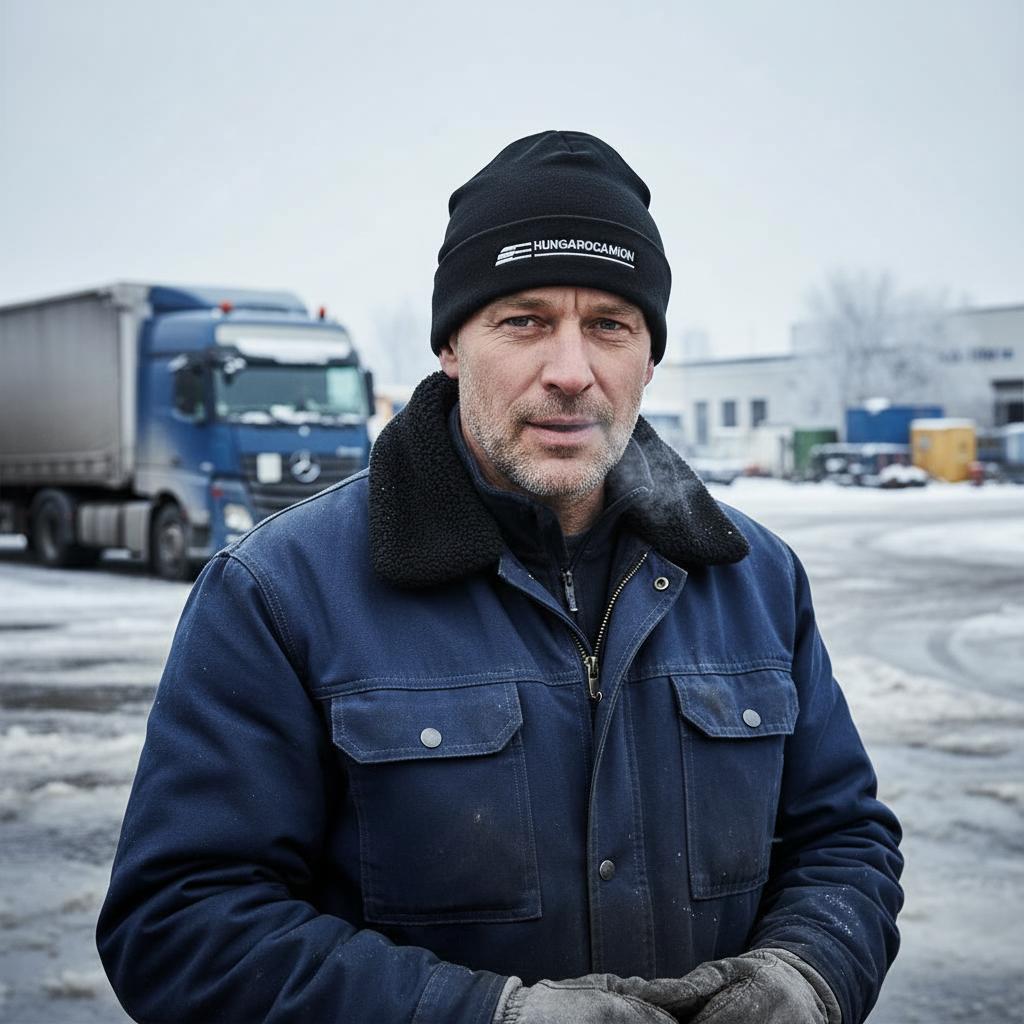 Bonnet d’hiver Hungarocamion en polaire – Logo emblématique