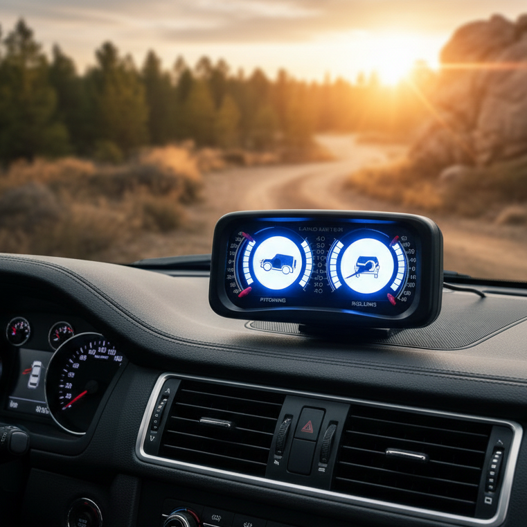 Inclinómetro para vehículos con retroiluminación ámbar 12V