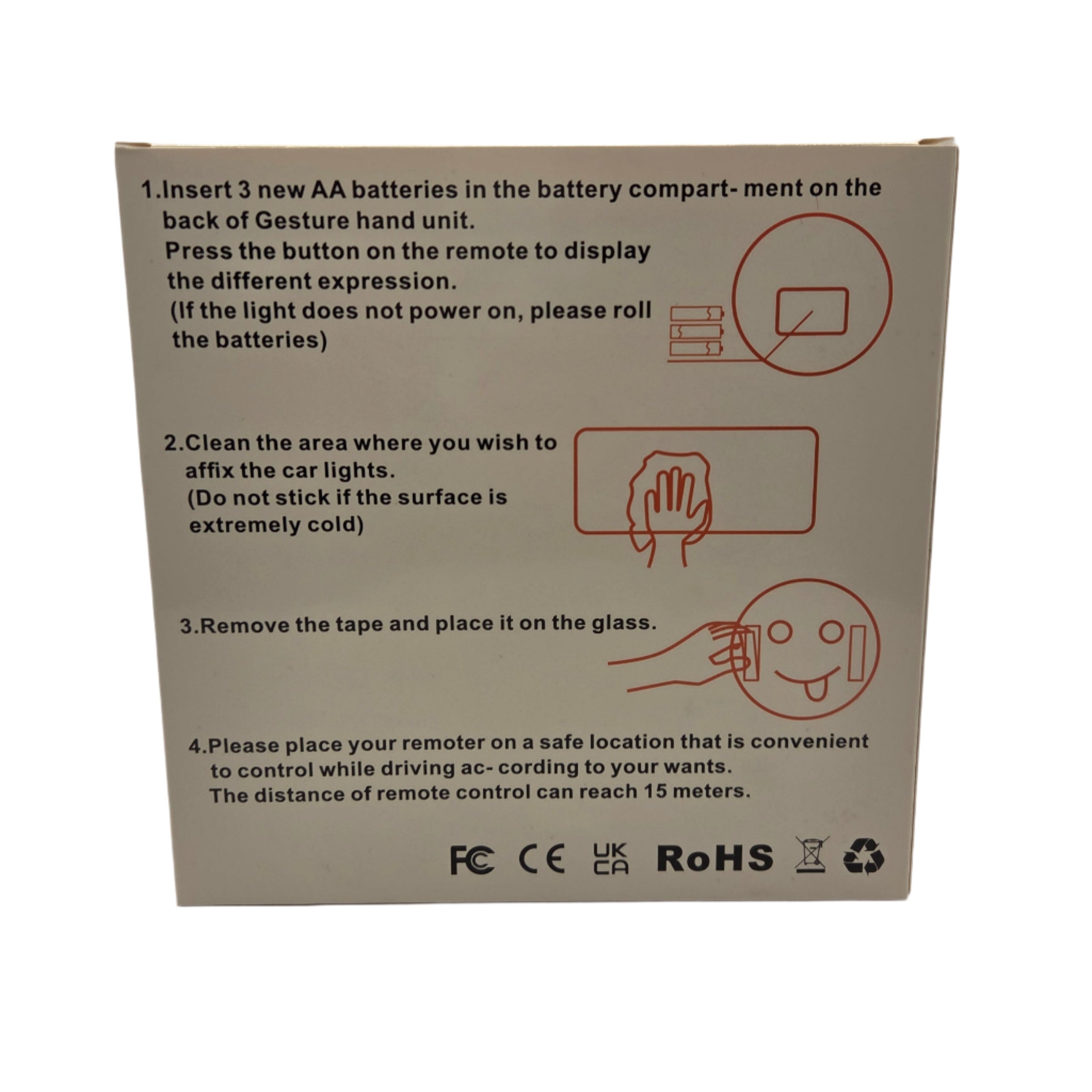 LED Car Message Display – Fun Emoticons & Hand Gestures with Remote ...