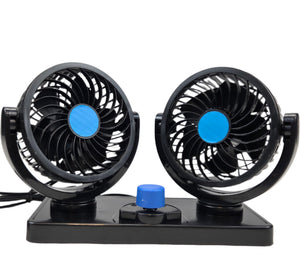 Ventilador Duplo para Carro 2x15cm com 2 Velocidades
