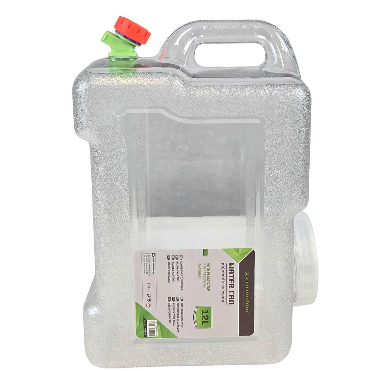 Bidón de plástico transparente con grifo – 12L
