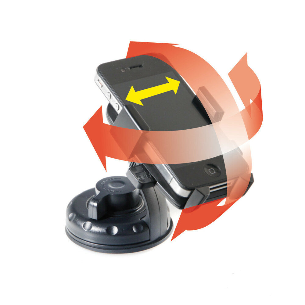 Soporte de móvil para coche con cierre automático para parabrisas y salpicadero