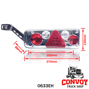 Feu arrière gauche à LED pour remorque Kögel avec triangle réfléchissant
