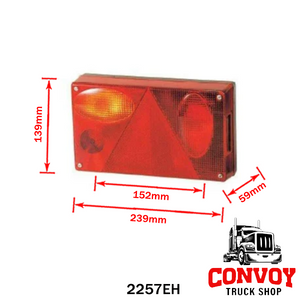 Luz trasera triangular con reflector para remolque - Izquierda