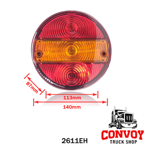 Luz Traseira Redonda com Faixa e Iluminação de Placa - Universal