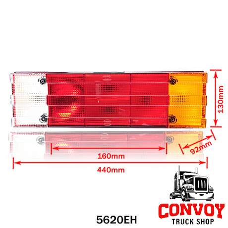 Feu arrière droit 5 fonctions rainuré pour remorque Kögel