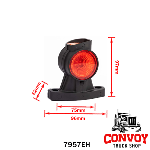 Feu de position latéral LED Omega à microprismes – 3 fonctions