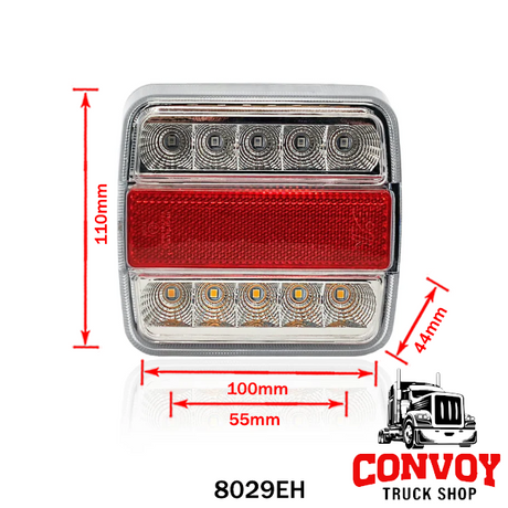 Luz Traseira LED 4 Funções para Reboque 12V/24V com Prisma