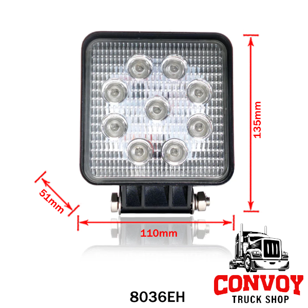 LED Work Light Square 12/24V
