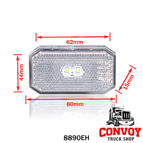 Luz de posición LED rectangular 2 LED 12/24V