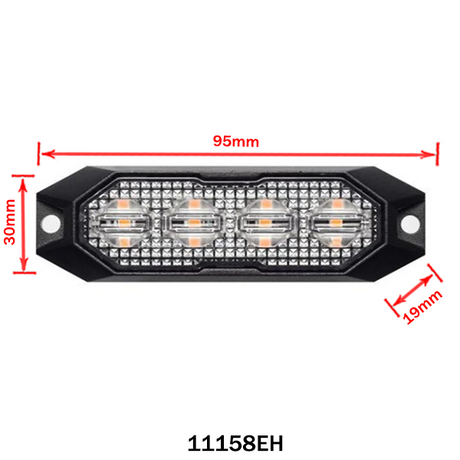 Luce lampeggiante supplementare gialla mini 4 LED, 15 modalità, 12/24V