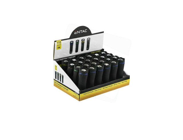 Linterna LED con haz regulable y alcance de 30 metros