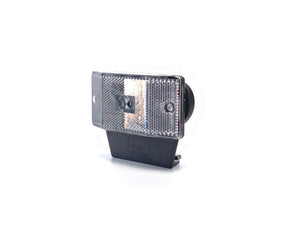 Luce di posizione LED bianca con supporto – forma trapezoidale e lente prismatica