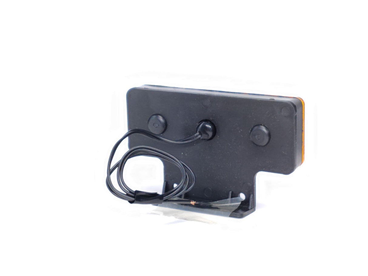 LED-Positionsleuchte mit gelber Prismenoptik und Halterung, 24V, IP67