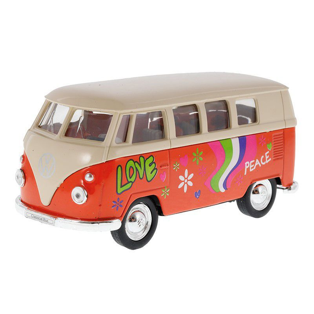VW Transporter T1 Peace & Love Modellauto 1:34