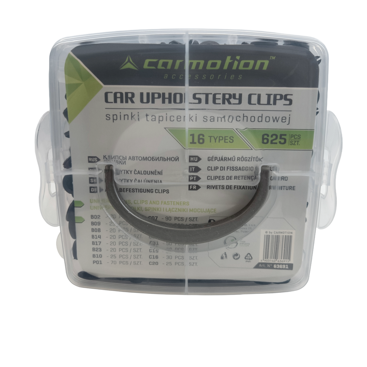 Set di Rivetti Universali in Plastica – 16 Tipi, 625 Pezzi