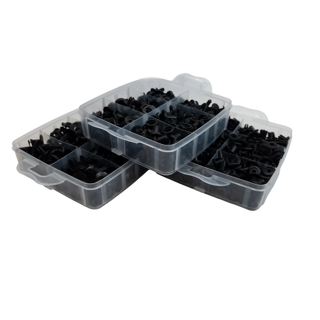 Set di Rivetti Universali in Plastica – 16 Tipi, 625 Pezzi
