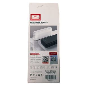 Power Bank Earldom 20.000 mAh Nero con Doppia Porta USB e LED