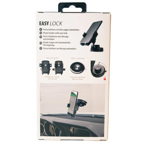 Soporte de móvil para coche con cierre automático para parabrisas y salpicadero